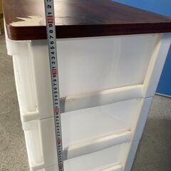 【無料】4段プラチェスト 木目調天板 衣類収納 多収納 0円 早い者勝ち 引取歓迎 配送OKの画像