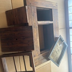 囲炉裏付き座卓　灰付きの画像