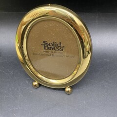 Solid Brass PHOTO FRAME　写真立て ゴールド 楕円 フォトフレーム ウェルカムスペース アンティークの画像