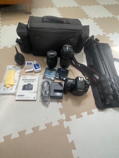 CanonEOS8000D広角レンズ、望遠レンズ、レンズカバー、三脚、小物等、
