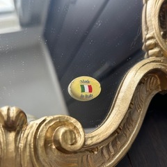 イタリア製 ウォールミラー アンティークゴールド の画像