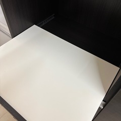 ★960 (格安食器棚お探しの方必見)　キッチンボード　木目×黒　　状態込み　【リサイクルマート鹿児島宇宿店】の画像