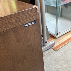 H2507-349  karimoku レトロ アンティーク コーナー型 テレビ台 キズ汚れ穴はがれ有りの画像