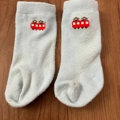【無料】ベビー用くつした(電車柄)差し上げますの画像