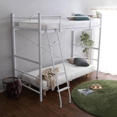 美品‼️ロフトベッド シングル   ホワイトの画像