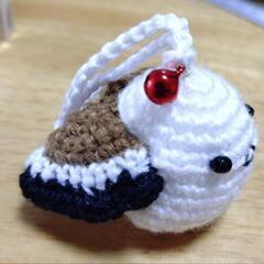 ハンドメイド　ストラップ　シマエナガの画像