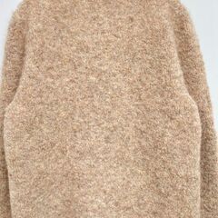 zara ニットフェイクファーカーディガン フラワーボタン ビーズ ジャケットの画像
