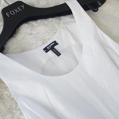美品 JIL SANDER ペプラムブラウス ホワイト 34サイズの画像
