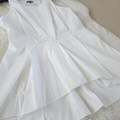 美品 JIL SANDER ペプラムブラウス ホワイト 34サイズの画像