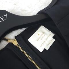 kate spade フリルフレアーワンピース ブラック 2サイズの画像