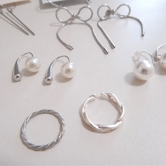 シルバーアクセ8点まとめ売り　ピアス　ネックレス　リング　AZUL CLIPの画像