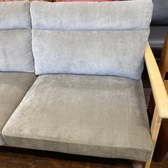 🌳展示品🌳3Pソファ 木肘ソファ ライトブラウン🛋️ポケットコイル 天然木 北欧 3人掛け NO.2356F の画像