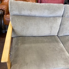 🌳展示品🌳3Pソファ 木肘ソファ ライトブラウン🛋️ポケットコイル 天然木 北欧 3人掛け NO.2356F の画像