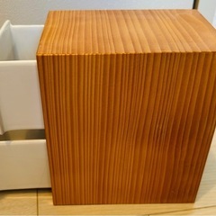 【キャトルセゾン】2段キャニスター　木製外枠　陶器製引き出し　ホワイト　ナチュラル　コンパクト　キッチン　収納の画像