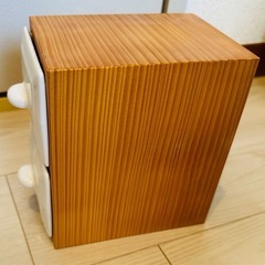 【キャトルセゾン】2段キャニスター　木製外枠　陶器製引き出し　ホワイト　ナチュラル　コンパクト　キッチン　収納の画像