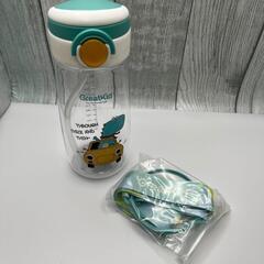 子供 水筒 ストロー クリアボトル 漏れない 500ml 透明 キッズボトルの画像