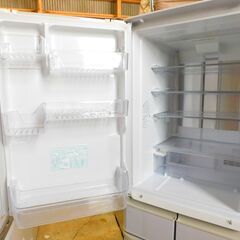 【JM680】 SHARP シャープ プラズマクラスター冷蔵庫 (412L・どっちもドア) 5ドア 冷凍冷蔵庫 SJ-P411D-H 自動製氷機能付きの画像