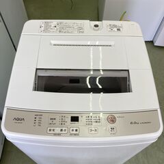【リサイクルショップ ピカソ 小松原】🧺✨分解洗浄済み✨AQUA 全自動洗濯機 6.0kg【2020年製】AQW-S60(P)✨🛁★5878★の画像