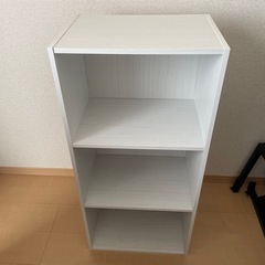 カラーボックス　３個セット　(茶色×2、白色×1)の画像