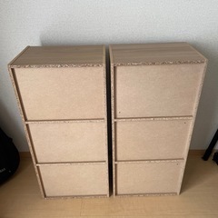 カラーボックス　３個セット　(茶色×2、白色×1)の画像