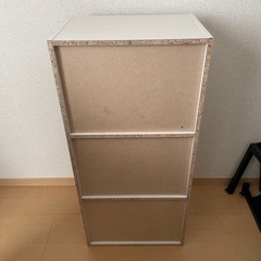 カラーボックス　３個セット　(茶色×2、白色×1)の画像