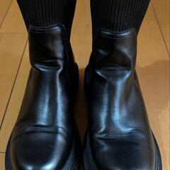 ブラック　サイドゴアブーツの画像