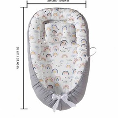 折りたたみ式 取り外し可能な赤ちゃん用ベッド、バイオニック取り外し可能な枕、トラベルバッグ、持ち運び便利、抗圧縮性赤ちゃんベッドの画像