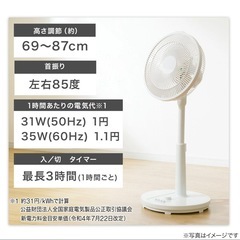 扇風機 ニトリ FM02NC WH 2024年製の画像