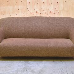 ≪yt1981ジ≫ 3人掛けソファ 幅164cm 布張り ブラウン系ファブリック シンプル Linoa/リノア？ ZOOM/ズーム？ 中古家具/宮城県仙台市 70716-05の画像