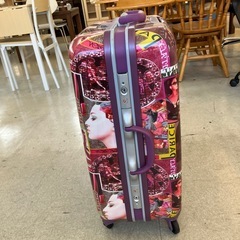 H2507-352 キャリーケース ハードタイプ 総柄 TSAロック 鍵付き 中古美品の画像