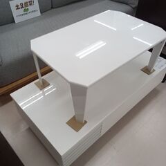 リユースのサカイ栃木店★ジモティ割あり★  テーブル ホワイト W74.5×D50×H32 クリーニング済み TC9961の画像