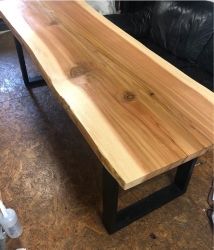 新品 無垢 一枚板ダイニングテーブル ウレタン塗装 近場配送無料☆