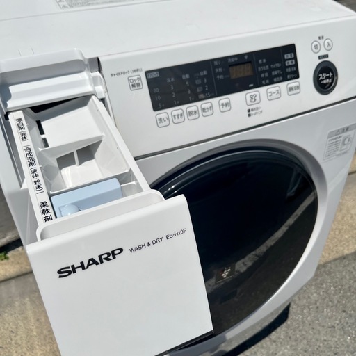 【武蔵小山店】 シャープ SHARP ドラム式洗濯乾燥機 洗濯10kg/乾燥6kg 左開き プラズマクラスター 除菌機能 ホワイト系 
