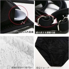 水着　スイムウェア　レース　ワンピース　レディース　ホワイト　韓国　Mサイズの画像