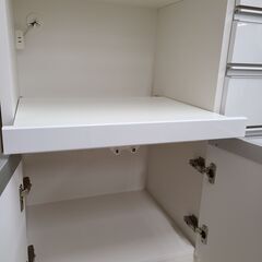 J1159【リユースのサカイ柏店】松田家具　キッチンボード　ホワイト　クリーニング済の画像