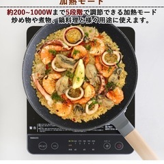 IHコンロ IHクッキングヒーター 卓上 小型 1000W 火力調整5段階 揚げ物対応 保温 IH調理器の画像