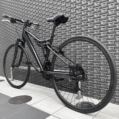 【7万で購入】クロスバイク 黒 700C 美品 高級シマノ社製変段速付き ロードバイク ピストバイク マウンテン BMX ビーチクルーザー お洒落 自転車【早い者勝ち】の画像