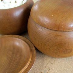 囲碁 碁石セット② 蛤 那智黒石 36号 木製碁笥入り 札幌市北区屯田の画像