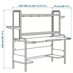 IKEA FREDDE フレッデ ゲーミングデスク, ブラックの画像