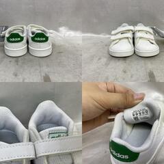 未使用品 adidas アディダス ローカットキッズスニーカー ADVANCOURTI サイズ：100 カラー：ホワイト系の画像