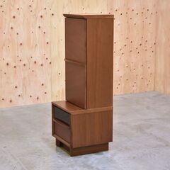 ≪yt1982ジ≫ Meuble/モーブル ブルーノII(WN) 45キャビネット 幅45cm チェスト/サイドボード/ブラウン/ウォールナット色/中古家具/宮城県仙台市 70716-08の画像