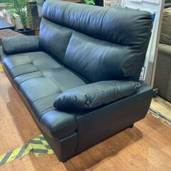 【愛品館 市原店】合皮張り2人掛けソファ（BY保管）の画像