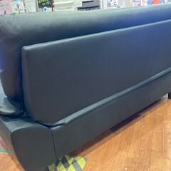 【愛品館 市原店】合皮張り2人掛けソファ（BY保管）の画像