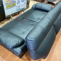 【愛品館 市原店】合皮張り2人掛けソファ（BY保管）の画像