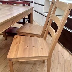 ★リユースのサカイつくば店★TK6013 IKEA ダイニングテーブルセット ブラウン H74×D74×W118 クリーニング済みの画像