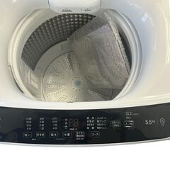 ハイアール 全自動洗濯機 5.5kg JW-U55B(K) 2024年製 ブラック ホワイト 未使用再生品の画像