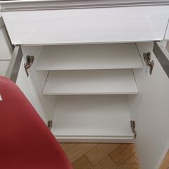 ★リユースのサカイつくば店★TK6014 ニトリ 食器棚 ホワイト H201×D51×W100 クリーニング済みの画像