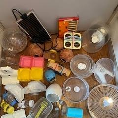 ハムスター　飼育　用品　セット　ケージ　ハウス　滑車　回し車  冷温庫　餌入り　ヒーター　トンネル　水入り　ボトル　GEX 　の画像