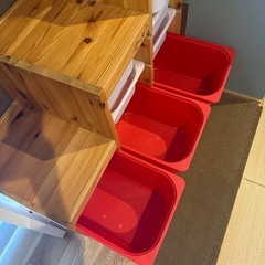 IKEA トロファスト 階段状 おもちゃ箱の画像