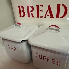 ホーロー　tea＆Coffee缶の画像